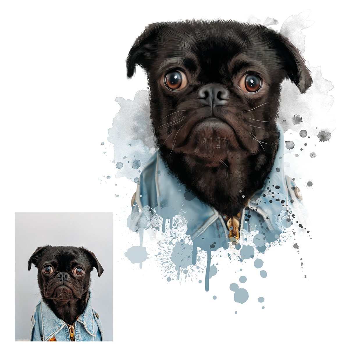 Framed Canvas Dog Portrait