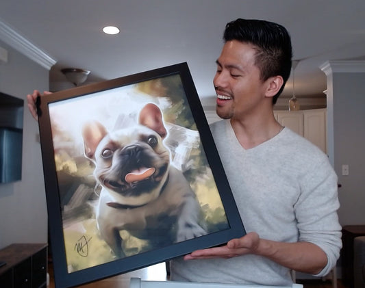Premium Glass-Framed Dog Portrait